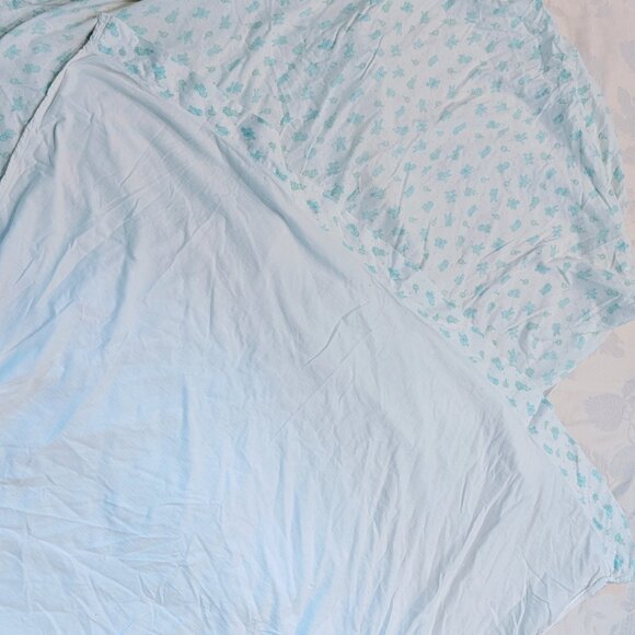 VTG 80s Carters Nursery Crib Sheet Set Fitted & Top Sheet Animals Music Cotton - Picture 12 of 16